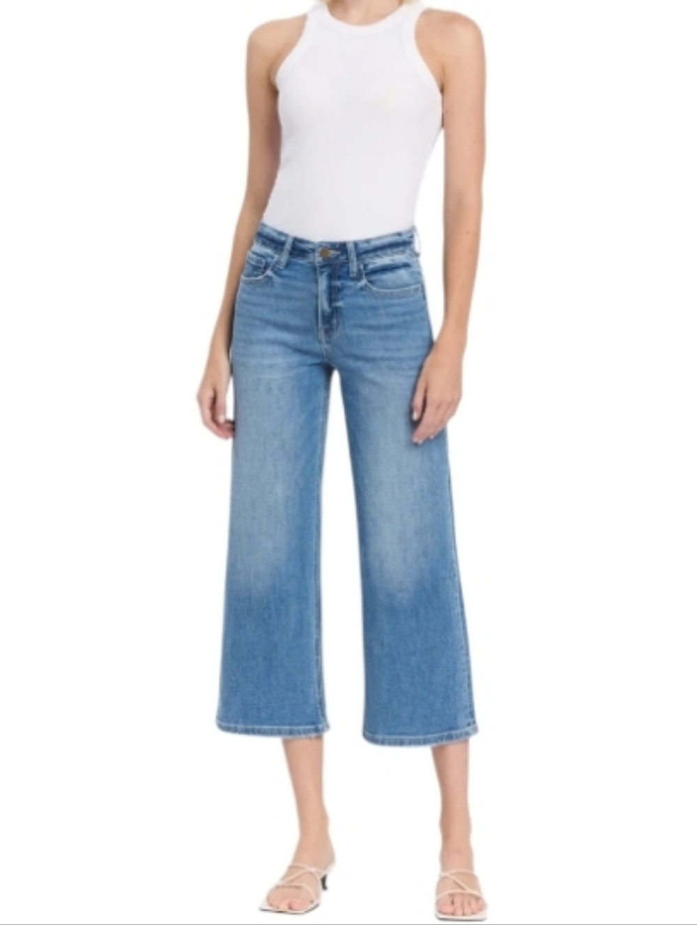 Lovervet High-Rise Cropped Wide-Leg Jeans